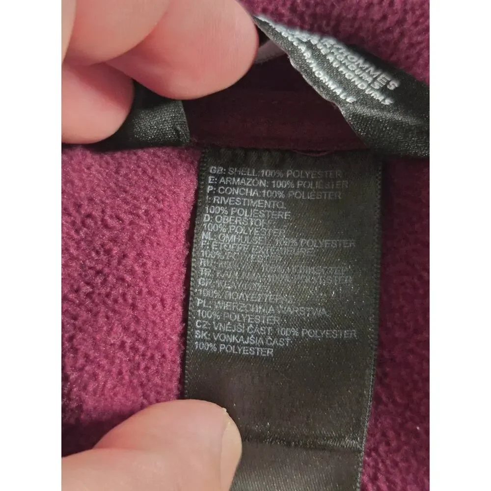 The North Face Mens Sz S Burgundy Long Sleeve 1/4 Zip Pullover Fleece Jacket C10